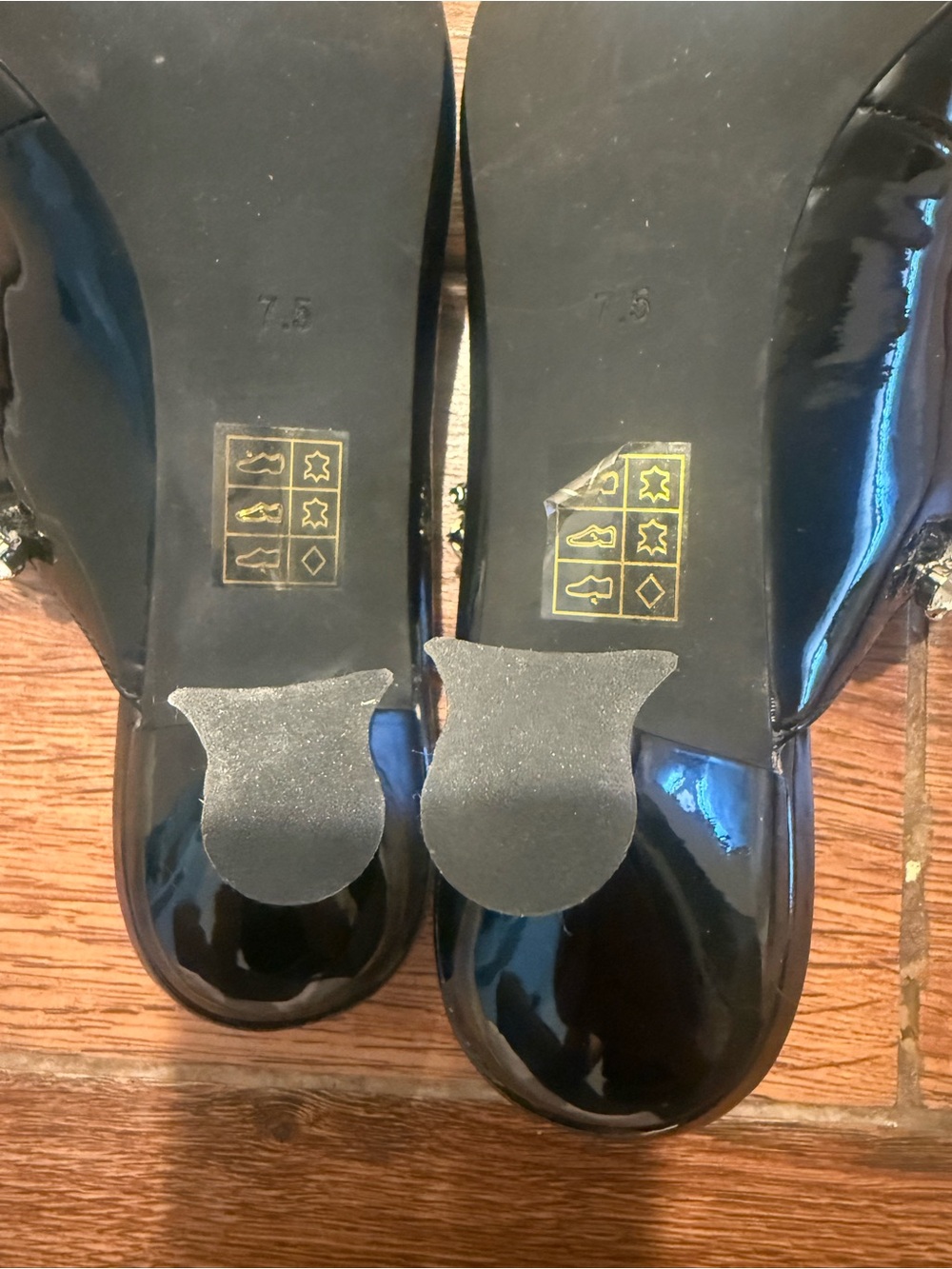 Jeffrey Campbell Black Patent Pointed Toe Mules with Crystal Strap - Picture 7 of 7